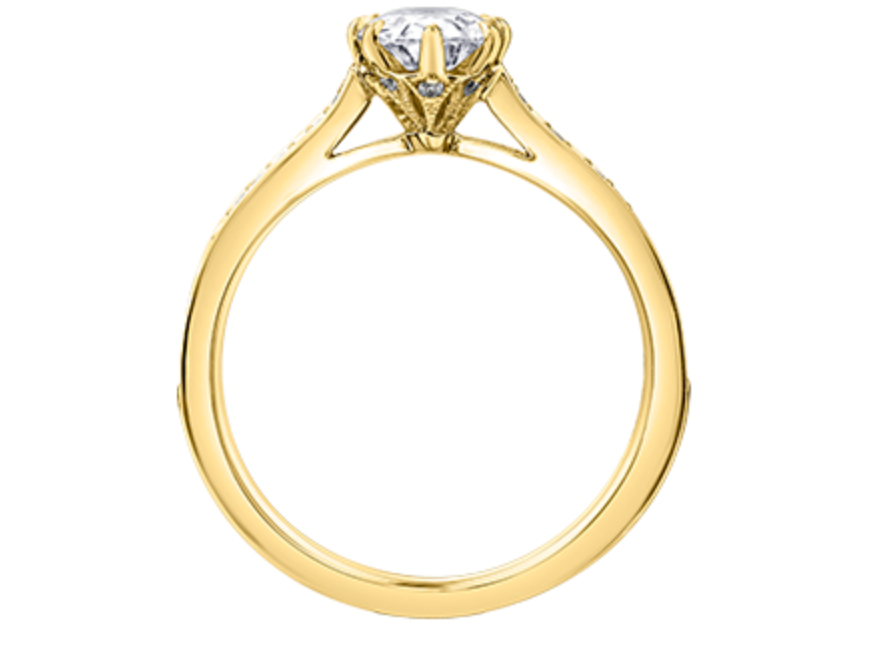 18K Yellow Gold &amp; Palladium Alloy (hypoallergenic) 1.14cttw Canadian Oval Cut Diamond Engagement Ring