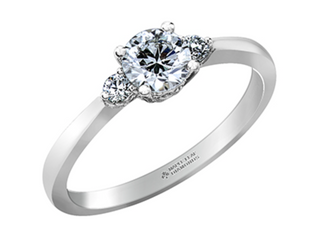 18K White Gold & Palladium Alloy (hypoallergenic) 0.58ttw Canadian Diamond Engagement Ring