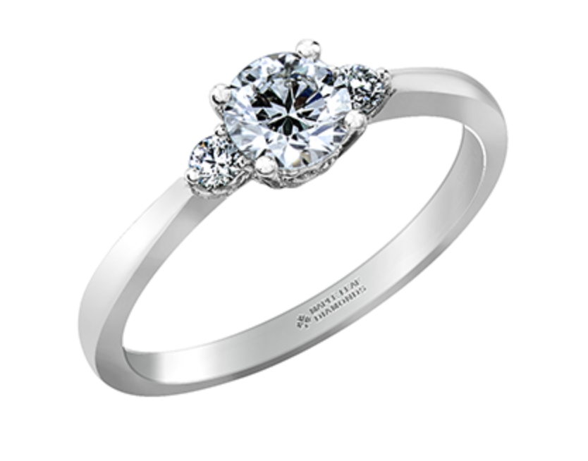 18K White Gold &amp; Palladium Alloy (hypoallergenic) 0.58ttw Canadian Diamond Engagement Ring