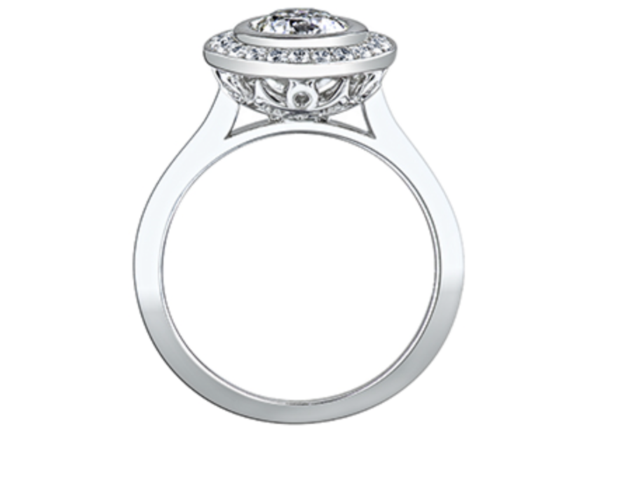 14K White Gold 1.22cttw Canadian Diamond Engagement Ring