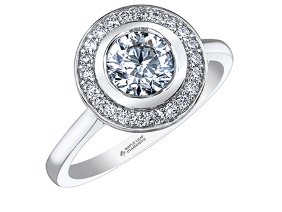 14K White Gold 1.22cttw Canadian Diamond Engagement Ring