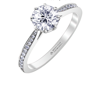 18K White Gold & Palladium Alloy (hypoallergenic) 0.83-2.15ttw Canadian Diamond Engagement Ring