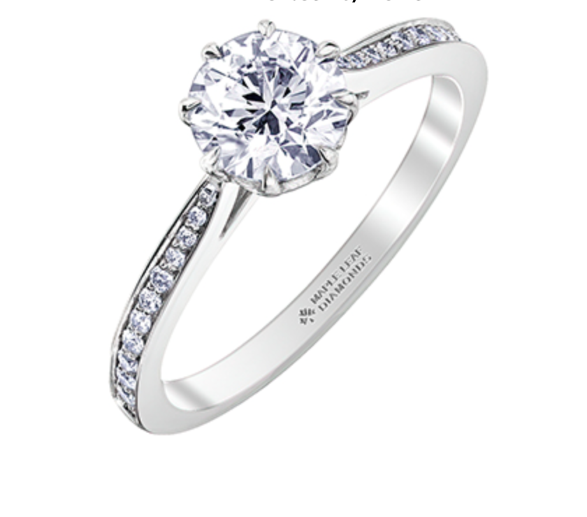 18K White Gold &amp; Palladium Alloy (hypoallergenic) 0.83-2.15ttw Canadian Diamond Engagement Ring