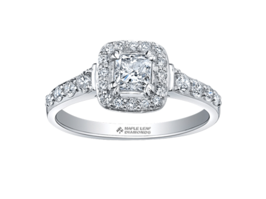 18K White Gold &amp; Palladium Alloy (hypoallergenic) 0.50-1.65cttw Canadian Diamond Engagement Ring