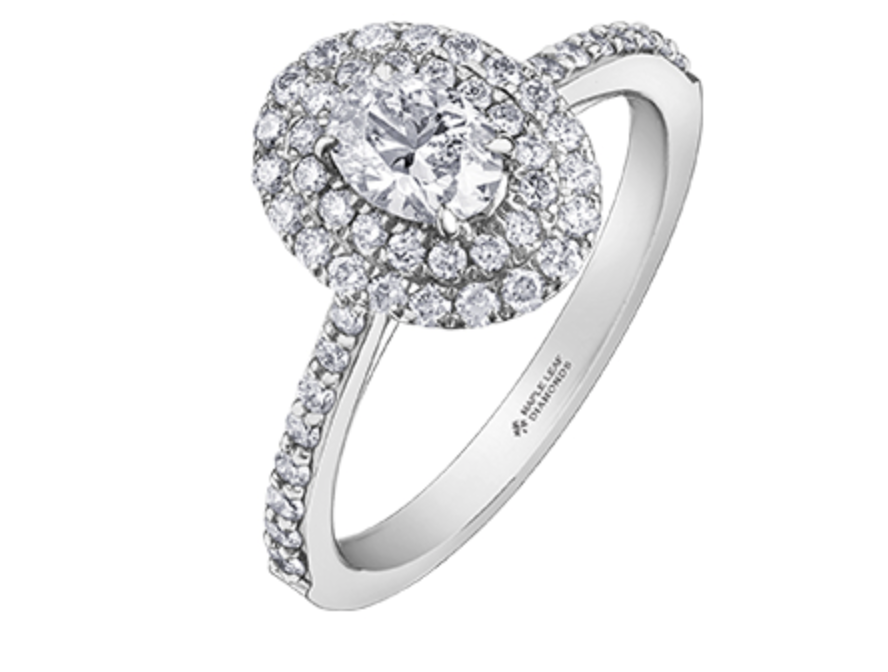 18K White Gold &amp; Palladium Alloy (hypoallergenic) 0.60-1.03ttw Canadian Diamond Engagement Ring