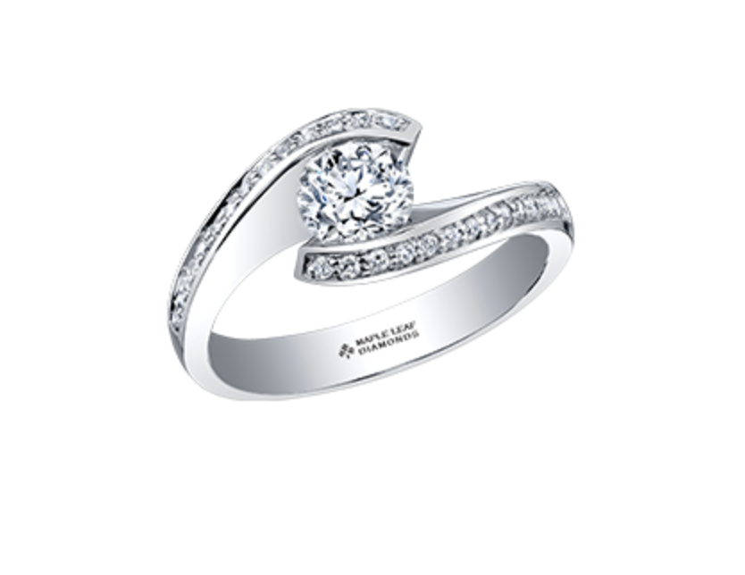 18K White Gold &amp; Palladium Alloy (hypoallergenic) 0.33-1.15cttw Canadian Diamond Engagement Ring