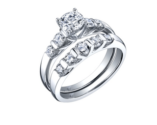 18K White Gold & Palladium Alloy (hypoallergenic) 0.80-1.08cttw Canadian Diamond Engagement Ring
