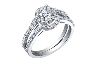 18K White Gold & Palladium Alloy (hypoallergenic) 0.51-0.80cttw Canadian Diamond Engagement Ring