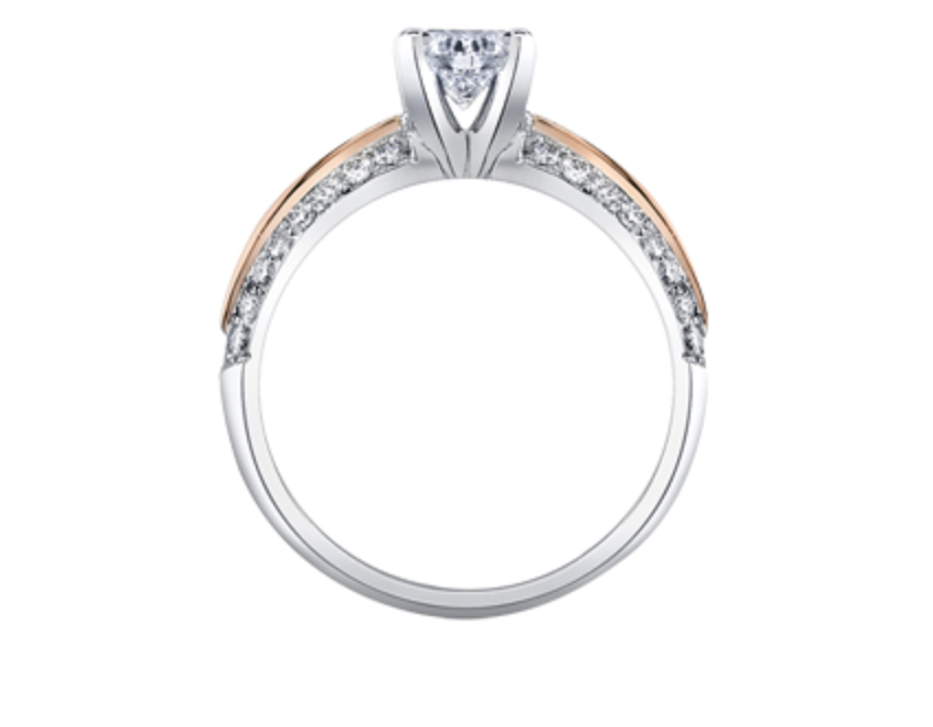 18K White &amp; Rose Gold With Palladium Alloy (hypoallergenic) 0.65-2.30cttw Canadian Diamond Engagement Ring