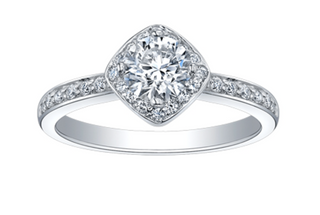 18K White Gold & Palladium Alloy (hypoallergenic) 1.00cttw Canadian Diamond Engagement Ring