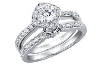 18K White Gold & Palladium Alloy (hypoallergenic) 1.00cttw Canadian Diamond Engagement Ring