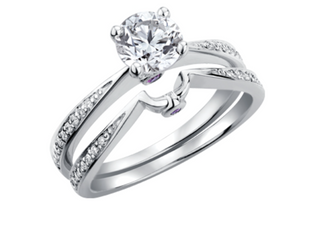 18K White Gold & Palladium Alloy (hypoallergenic) 0.99cttw Canadian Diamond Engagement Ring