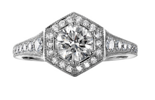 18K White Gold & Palladium Alloy (hypoallergenic) 1.00cttw Canadian Diamond Engagement Ring