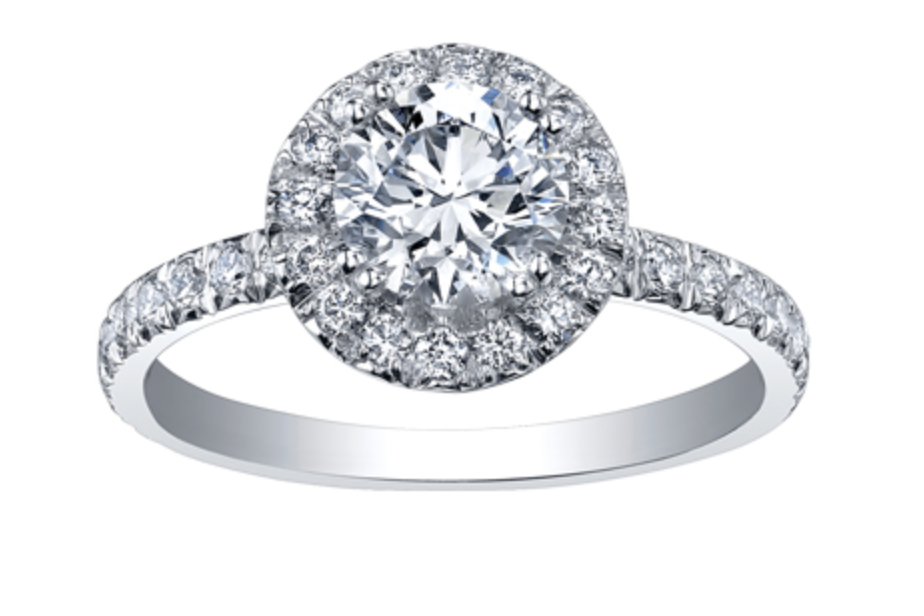 18K White Gold &amp; Palladium Alloy (hypoallergenic) 0.76-1.65cttw Canadian Diamond Engagement Ring