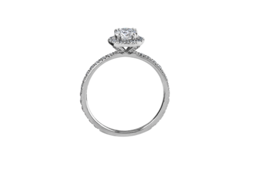 18K White Gold &amp; Palladium Alloy (hypoallergenic) 0.76-1.65cttw Canadian Diamond Engagement Ring