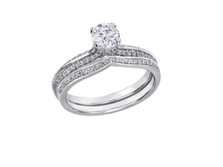 18K White Gold & Palladium Alloy (hypoallergenic) 0.75-1.25cttw Canadian Diamond Engagement Ring