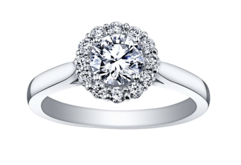 18K White Gold & Palladium Alloy (hypoallergenic) 1.30cttw Canadian Diamond Engagement Ring