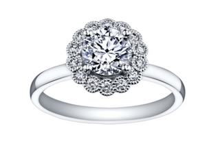 18K White Gold & Palladium Alloy (hypoallergenic) 0.40-1.20cttw Canadian Diamond Engagement Ring