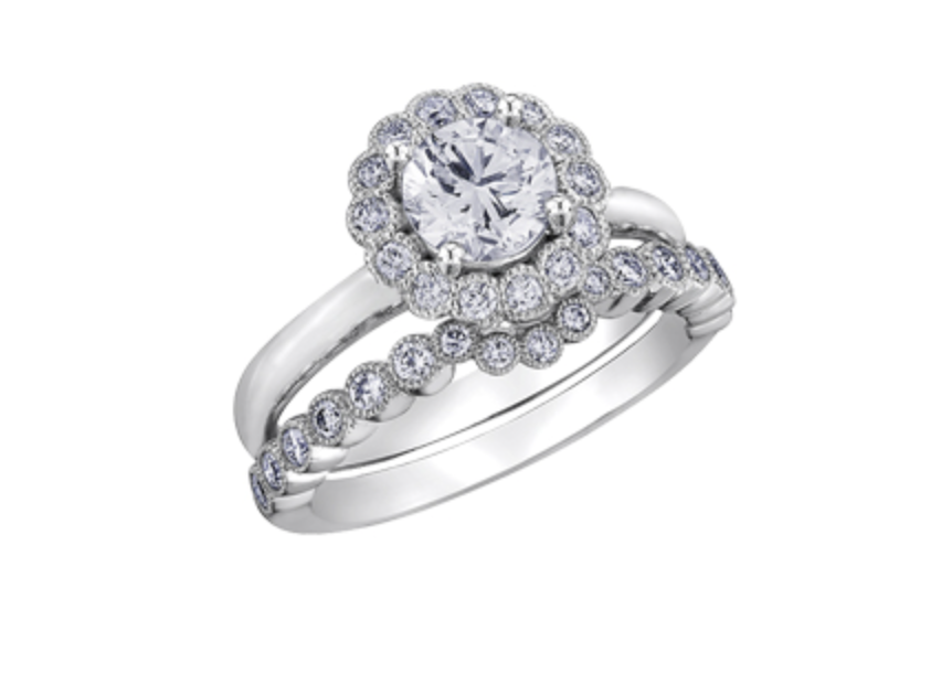 18K White Gold & Palladium Alloy (hypoallergenic) 0.40-1.20cttw Canadian Diamond Engagement Ring - / Carat Total 5
