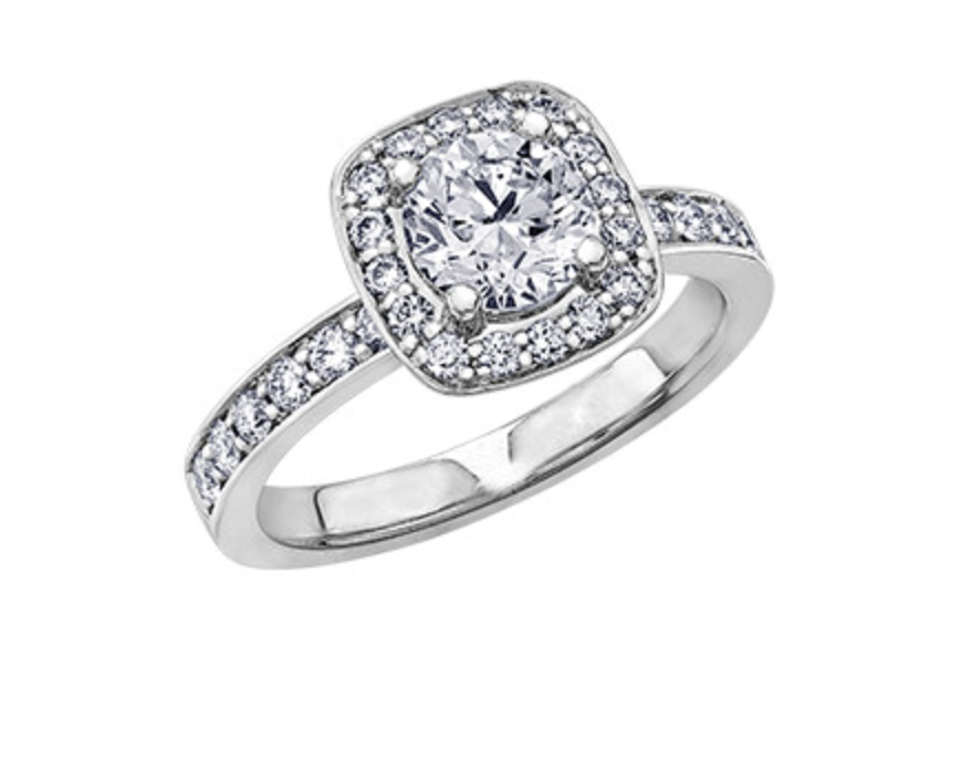 18K White Gold &amp; Palladium Alloy (hypoallergenic) 1.50cttw Canadian Diamond Engagement Ring