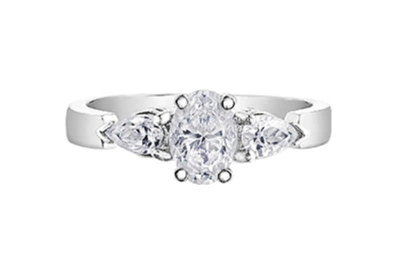 18K White Gold &amp; Palladium Alloy (hypoallergenic) 0.85cttw Canadian Diamond Engagement Ring