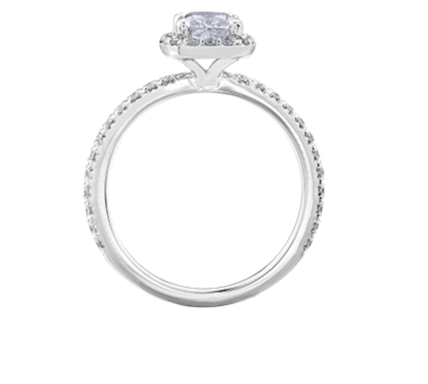 18K White Gold &amp; Palladium Alloy (hypoallergenic) 0.86-1.42cttw Canadian Diamond Engagement Ring