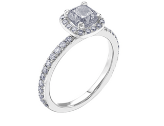 18K White Gold & Palladium Alloy (hypoallergenic) 0.86-1.42cttw Canadian Diamond Engagement Ring