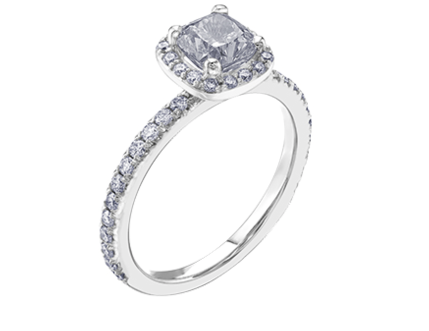 18K White Gold &amp; Palladium Alloy (hypoallergenic) 0.86-1.42cttw Canadian Diamond Engagement Ring