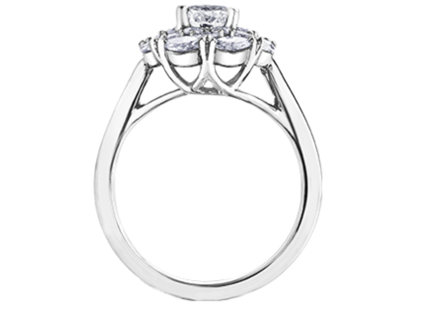 18K White Gold &amp; Palladium Alloy (hypoallergenic) 1.18cttw Canadian Diamond Engagement Ring
