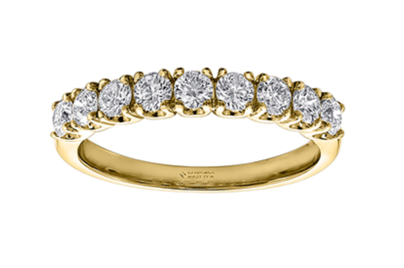 Oro blanco, amarillo o rosa de 18 quilates y aleación de paladio (hipoalergénica) Banda de diamantes canadienses de 0,20 a 1,00 quilates