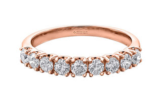 Oro blanco, amarillo o rosa de 18 quilates y aleación de paladio (hipoalergénica) Banda de diamantes canadienses de 0,20 a 1,00 quilates