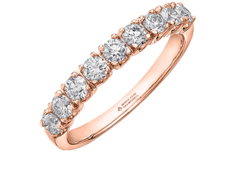 Oro blanco, amarillo o rosa de 18 quilates y aleación de paladio (hipoalergénica) Banda de diamantes canadienses de 0,20 a 1,00 quilates