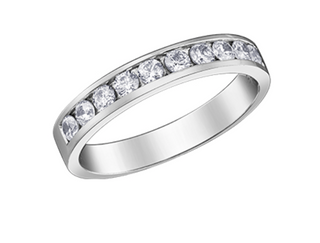 14K White, Yellow, or Rose Gold 0.30-2.00cttw Canadian Channel Set Diamond Band
