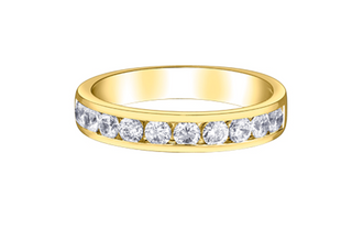 14K White, Yellow, or Rose Gold 0.30-2.00cttw Canadian Channel Set Diamond Band