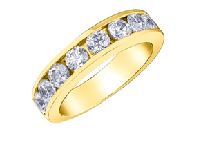 14K White, Yellow, or Rose Gold 0.30-2.00cttw Canadian Channel Set Diamond Band