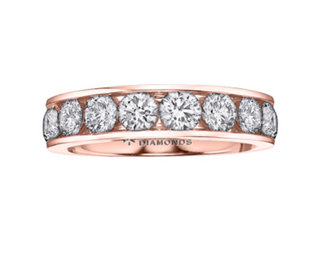 14K White, Yellow, or Rose Gold 0.30-2.00cttw Canadian Channel Set Diamond Band
