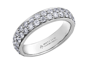 18K White, Yellow, or Rose Gold With Palladium Alloy (hypoallergenic) 1.00cttw Canadian Diamond Band