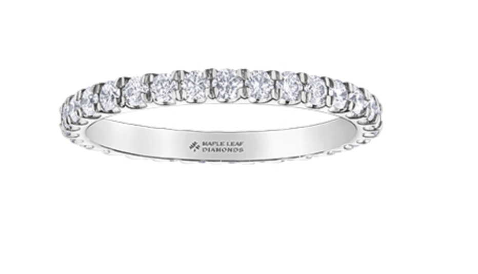 18K White, Yellow, or Rose Gold 0.74cttw Canadian Diamond Eternity Band