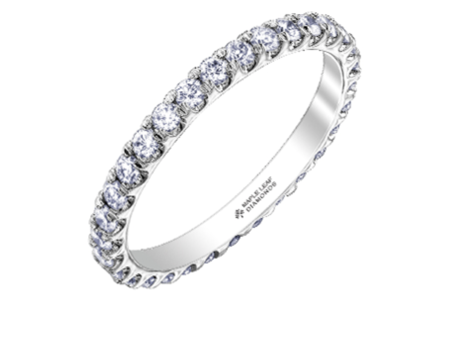 18K White, Yellow, or Rose Gold 0.74cttw Canadian Diamond Eternity Band