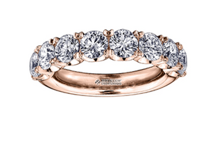 Banda de diamantes canadienses de 2,40 quilates en oro blanco, amarillo o rosa de 18 quilates