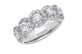 Banda de diamantes canadienses de 1,50 quilates de oro blanco, amarillo o rosa de 14 quilates