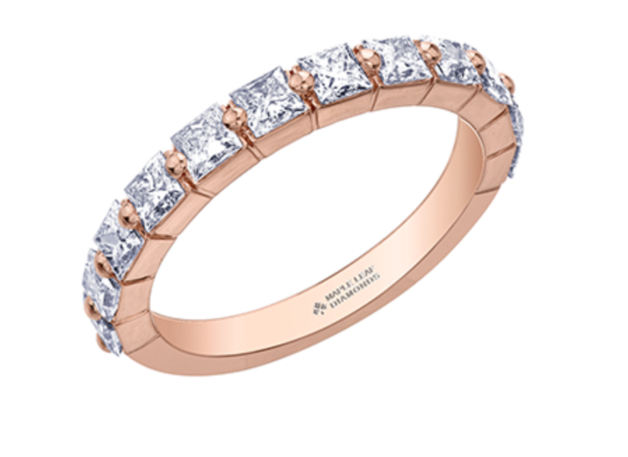 14K White, Yellow, or Rose Gold 1.20cttw Princess Cut Canadian Diamond Band