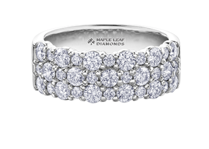 18K White, Yellow, or Rose Gold With Palladium Alloy (hypoallergenic) 1.51cttw Canadian Diamond Band - / 4.5