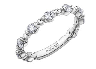 18K White, Yellow, or Rose Gold With Palladium Alloy (hypoallergenic) 0.63cttw Canadian Diamond Band