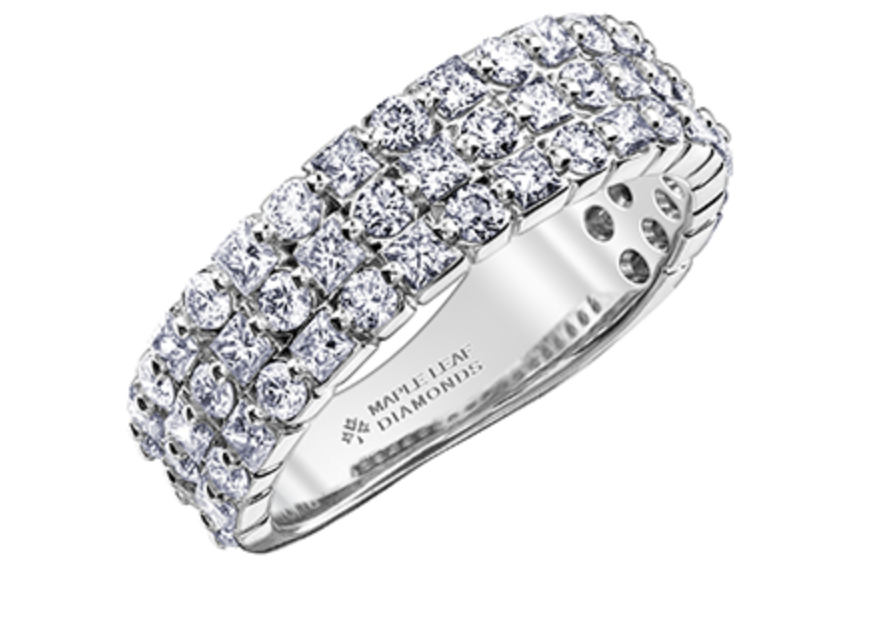 18K White, Yellow, or Rose Gold With Palladium Alloy (hypoallergenic) 1.50cttw Canadian Diamond Band - / 4.5