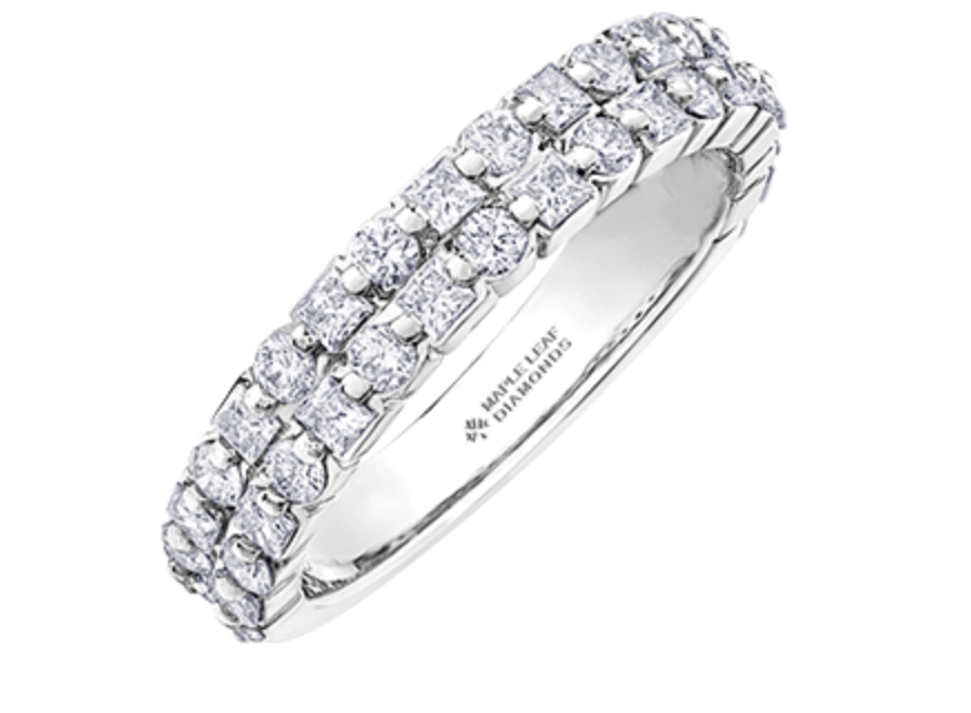 18K White, Yellow, or Rose Gold With Palladium Alloy (hypoallergenic) 1.04cttw Canadian Diamond Band