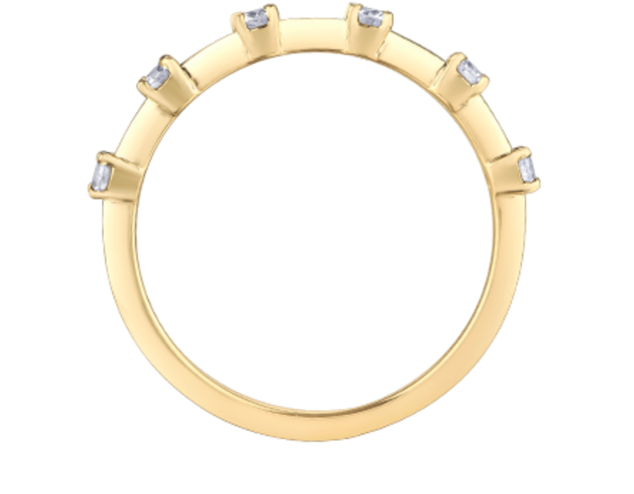 Banda de diamantes canadienses de oro blanco, amarillo o rosa de 14 quilates de 0,25 quilates
