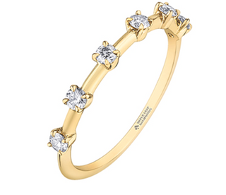 Banda de diamantes canadienses de oro blanco, amarillo o rosa de 14 quilates de 0,25 quilates
