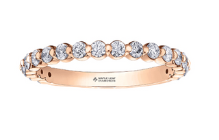 18K White, Yellow, or Rose Gold with Palladium Alloy (hypoallergenic) 0.50-1.20cttw Canadian Diamond Band