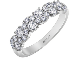 Oro blanco, amarillo o rosa de 18 quilates con aleación de paladio (hipoalergénico) Banda de diamantes canadienses de 0,75 quilates